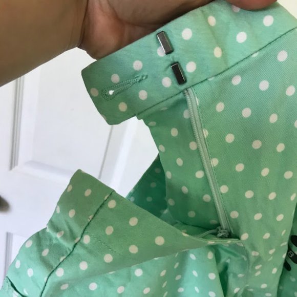 NWT Elle Mid Waist Mint Polka Dot Shorts - Picture 6 of 6